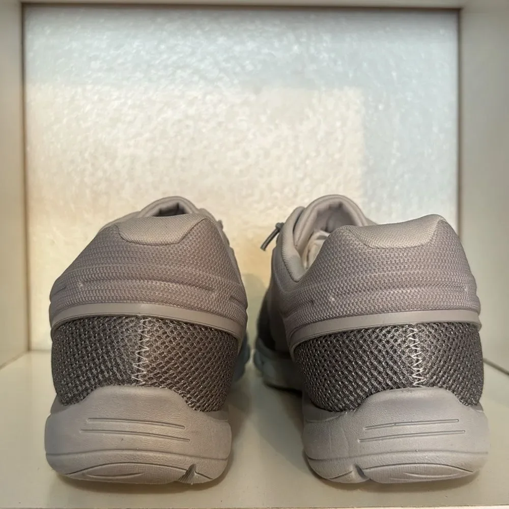 Easy Spirit Womens Comfort Lace Up Knit Walking Gray Athletic Slip On Sneakers